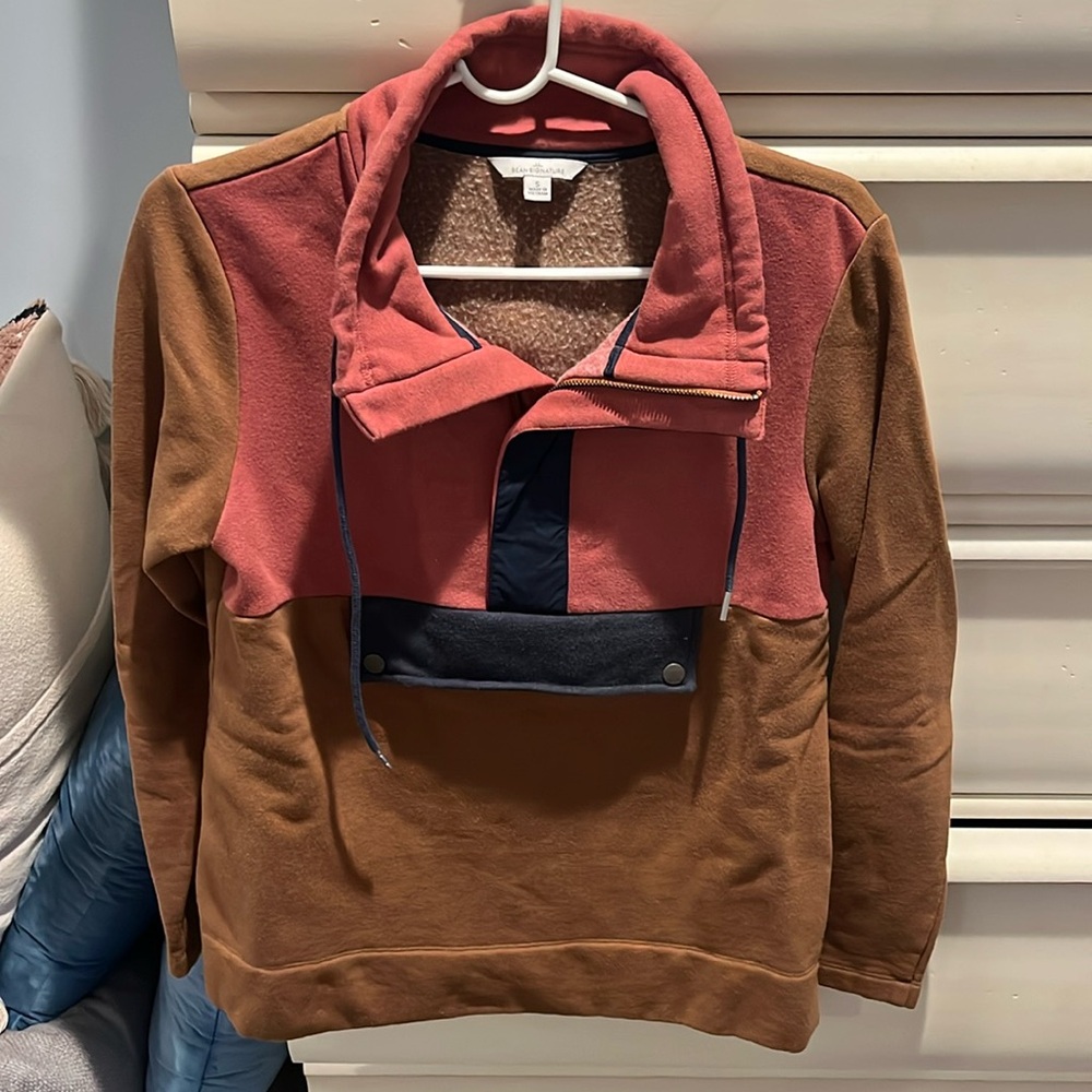 L.L. Bean Colorblock Pullover Sweatshirt